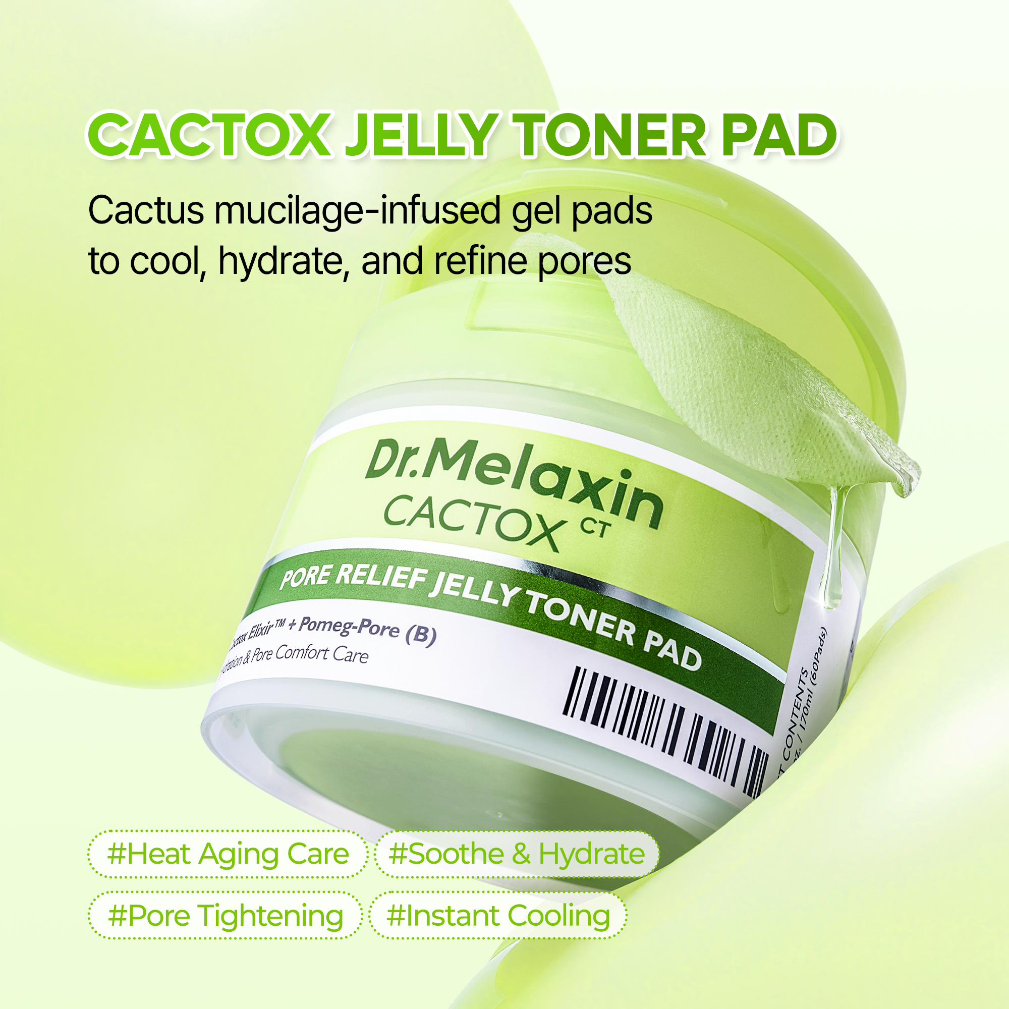CACTOX Pore Relief Jelly Toner 60 Pads