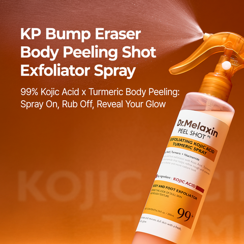 [Bumpy, Rough Skin? One Spray Fixes It] Peel Shot – 99% Kojic Acid x Turmeric Body Peeling Spray