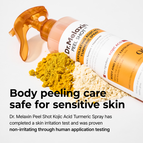 [Bumpy, Rough Skin? One Spray Fixes It] Peel Shot – 99% Kojic Acid x Turmeric Body Peeling Spray