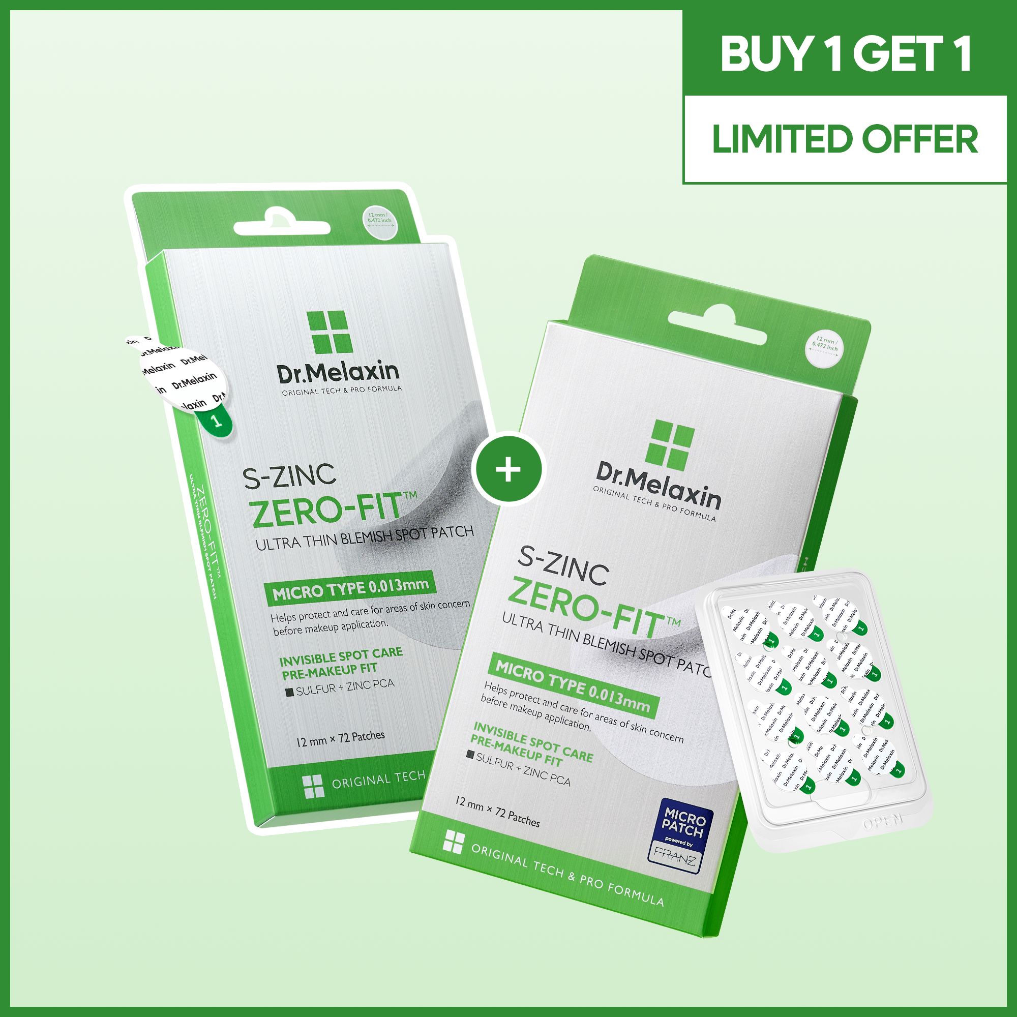 [1+1 Limited Offer] S-ZINC ZERO FIT Ultra Thin Blemish Spot Patch