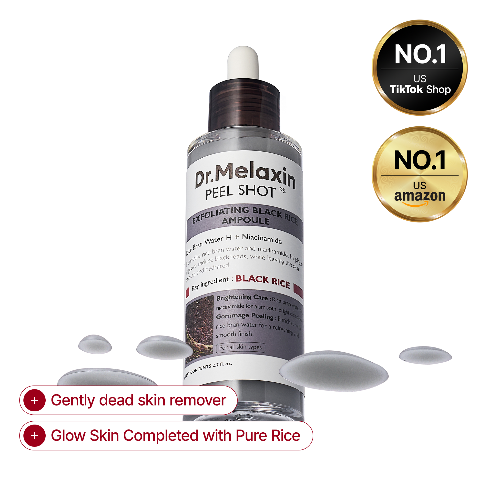 [⚡50K+ Sold] Peel Shot Glow Rice Ampoule — AHA BHA Gentle Exfoliator - Dr.Melaxin.us